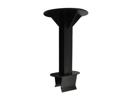 Round top loft storage stilt made from recycled plastic – supports loft boards above 270mm insulation.