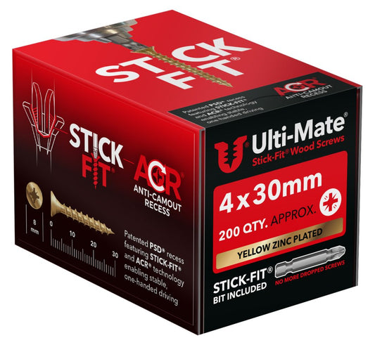 4.0mm x 30mm Wood Screws - Perfect for Loft stilts - Plaster Link