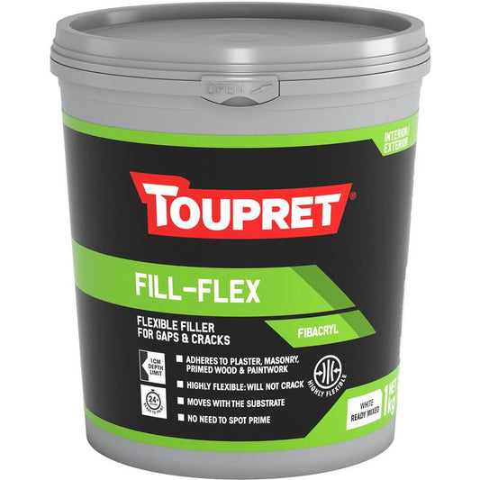 Toupret Fill-Flex Flexible Interior Filler 1kg — Movement Crack Repair - Plaster Link